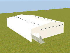 Modern Prefab Warehouse Medium Size White