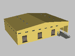 Modern Prefab Warehouse Small Size with Loading Dock Yellow