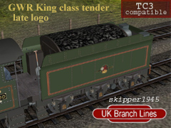 GWR King late logo  class tender
